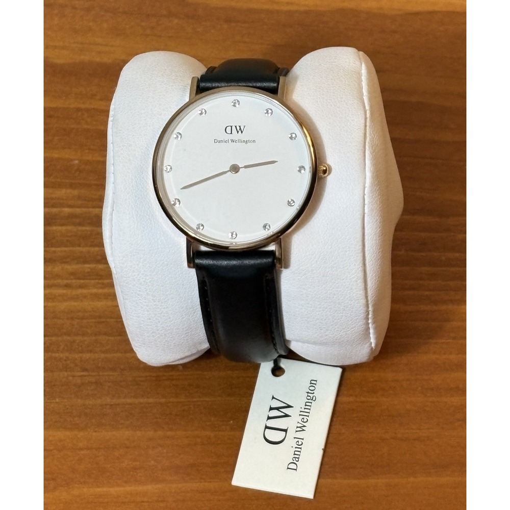 Daniel Wellington Classy Sheffield Rose Gold Black Leather Watch 34mm DW00100076